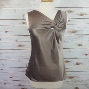 Ann Taylor | Satin Front Knot Sleeveless Blouse